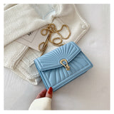 Hong Kong Style Ribbed Texture Small Square Bag Female Summer New Fashion Ins Simple Girl Messenger Bag