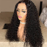 30 Inch Kinky Curly Lace Front Human Hair Wigs 13x4 Deep Wave Frontal Wig .