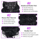 Body Wave Clip in Hair Extensions Brazilian Real Remy Hair Extensions Clip ins Natural Black Color Full Head Clip ins Human Hair