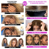 Pre Cut Straight Lace Front Highlight Wig Human Hair 7X5 HD Lace Frontal Bleached Knots Glueless Wigs Pre Plucked Human Hair