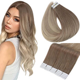 Tape In Hair Extensions Remy Human Hair Light Brown Color #8 16-26Inch Seamless Hair Extensions 20Pcs/Lot For Salon High Quality