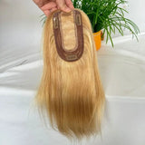 27 P 613 Blonde Woman Toppers Real Human Hair for Thinning Hair 7 * 13CM Silk Top Base Hairpieces Clip in Remy Hair Pieces