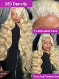 613 Honey Blonde 13x6 HD Transparen Lace Frontal Wig For Women Body Wave Lace Front Human Hair Wigs 250% Brazilian Remy Hair Wig