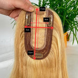 27 P 613 Blonde Woman Toppers Real Human Hair for Thinning Hair 7 * 13CM Silk Top Base Hairpieces Clip in Remy Hair Pieces