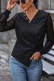 Twisted Decorative Button Long Sleeve T-Shirt