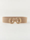 Geometric Buckle Elastic Wide Belt