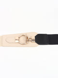 PU Elastic Wide Belt with Alloy Buckle