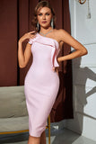 One-Shoulder Slit Bandage Dress