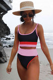 Color Block Spaghetti Strap Two-Piece Swim Set