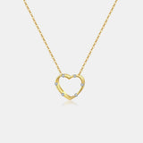 Heart Inlaid Zircon Spring Ring Closure Necklace