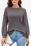 Long Raglan Sleeve Round Neck Tee