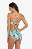 Tropical Print Ruffled Two-Piece Swimsuit